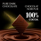 Barre Chocolat noir Lindt EXCELLENCE à 100 % de cacao, 50g