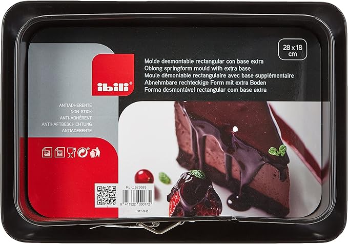 Moule démontable rectangulaire avec Base supplémentaire 28x18cm Ibili