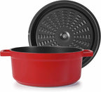 Faitout Rouge Fonte d'Aluminium avec Couvercle 28cm Lacor