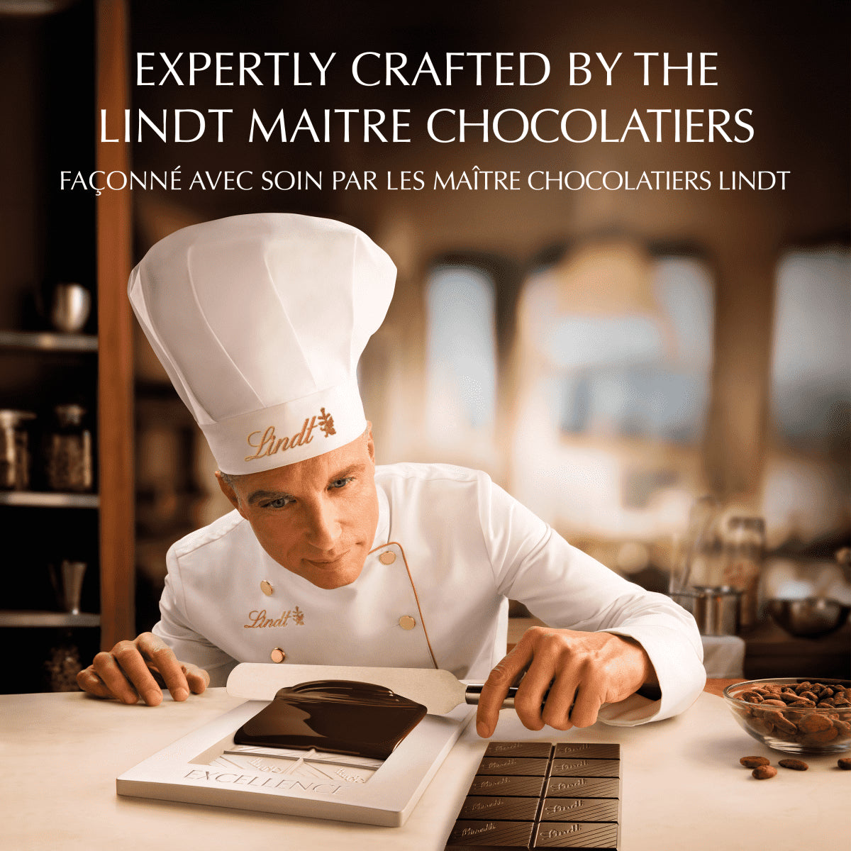 Barre Chocolat noir Lindt EXCELLENCE à 100 % de cacao, 50g