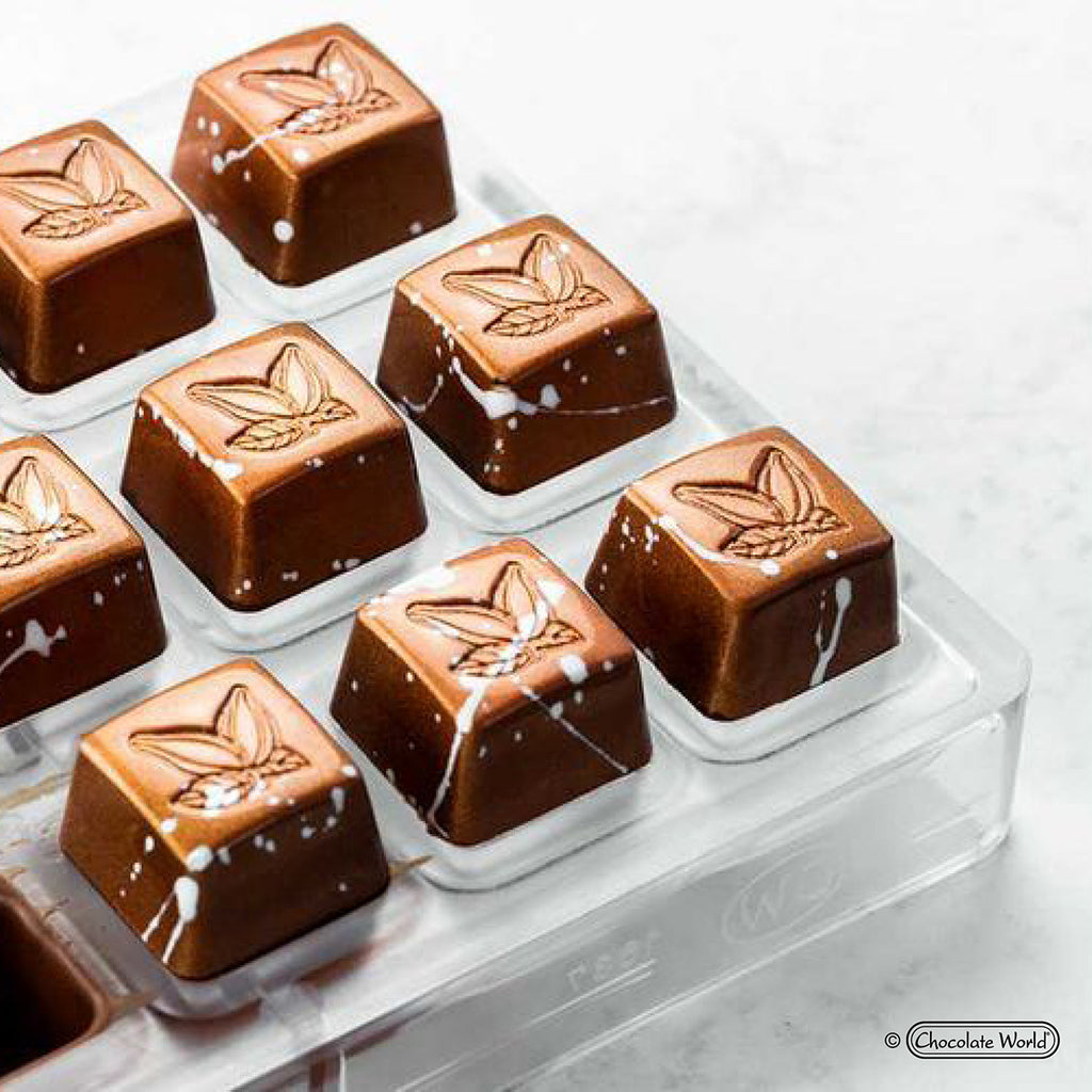 Moule à chocolat tampon cacao carré CW1637 - Chocolate World