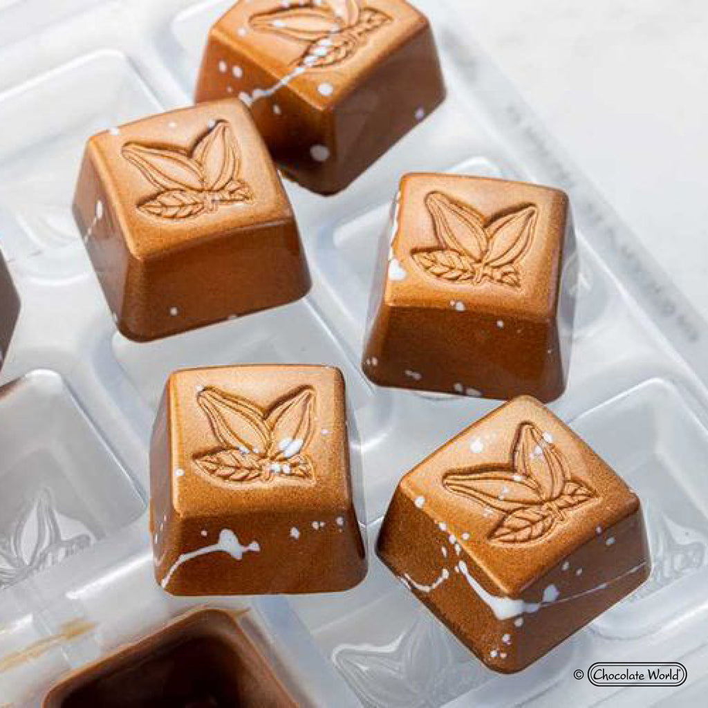 Moule à chocolat tampon cacao carré CW1637 - Chocolate World