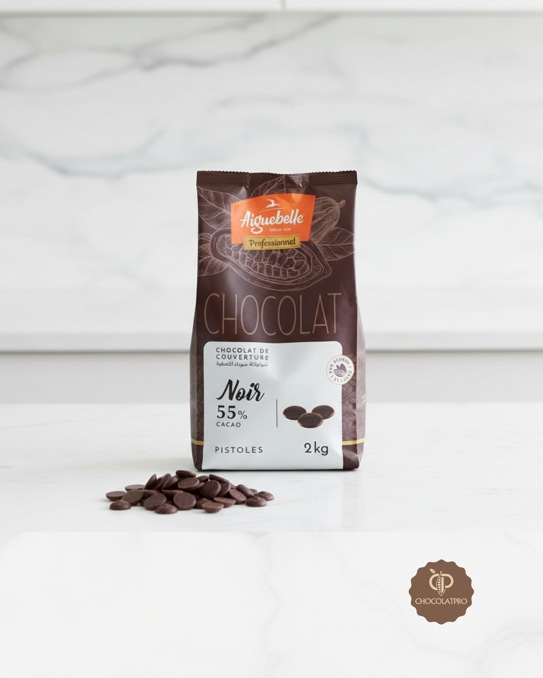 Chocolat noir 55% pistoles Aiguebelle 2kg