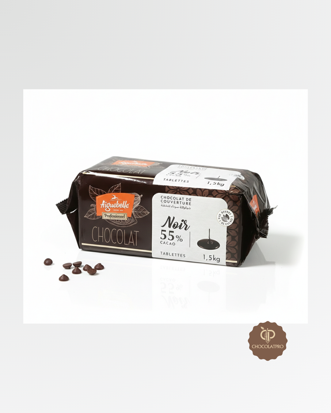 Tablettes Chocolat de couverture Noir 55% 1,5KG Aiguebelle