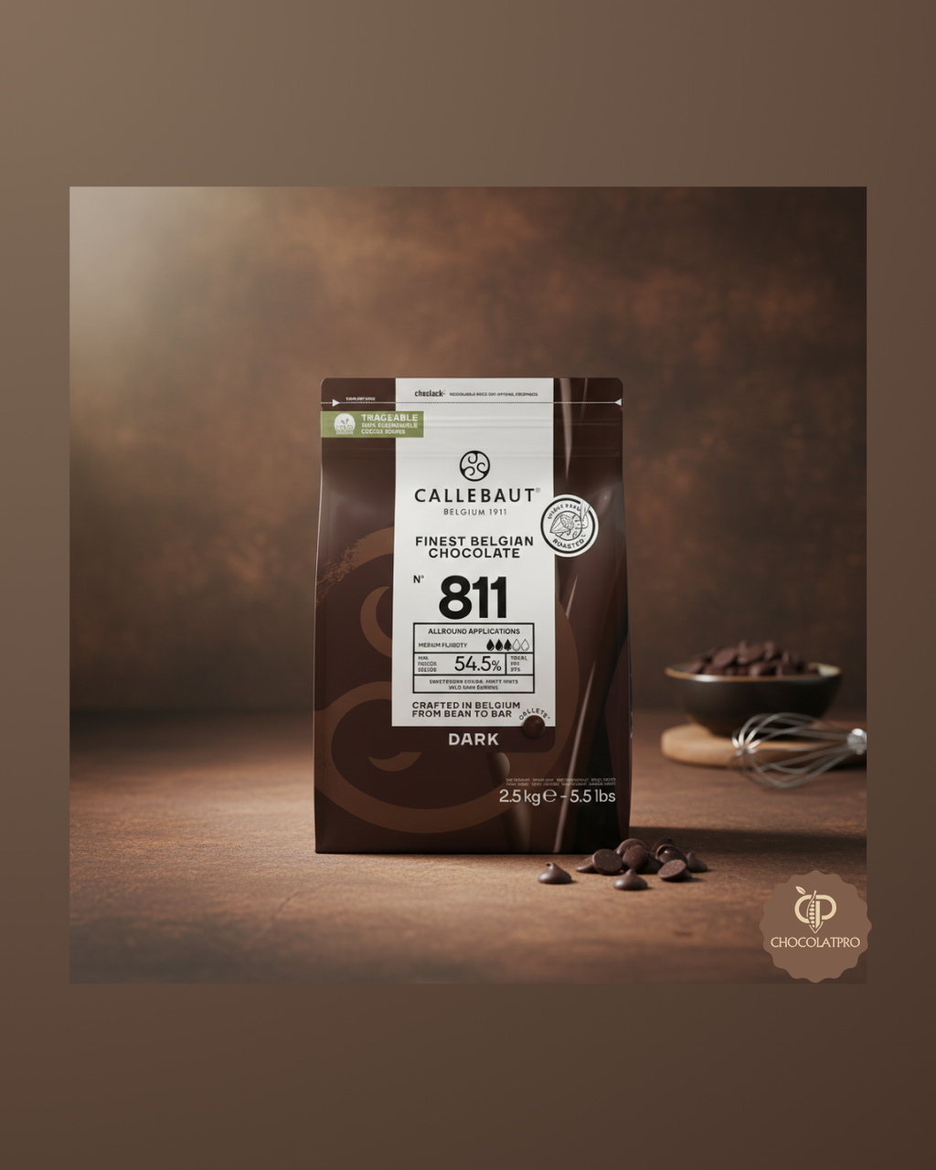 Chocolat Callebaut noire 2.5kg 811