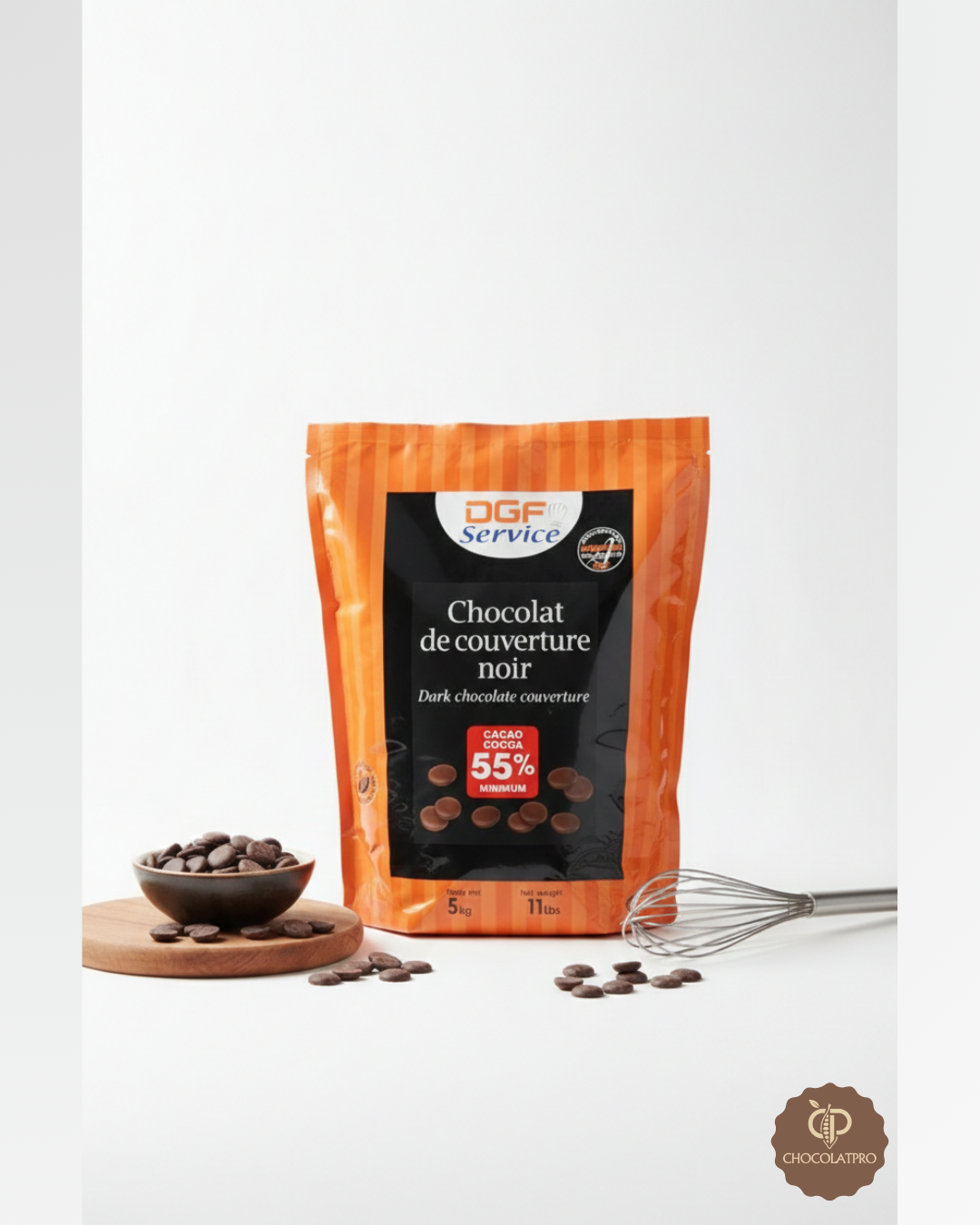 Chocolat de couverture noir 55% DGF 5kg