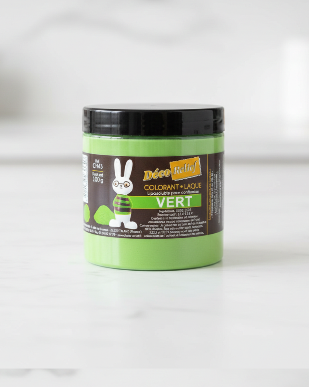 Colorant Alimentaire Liposoluble Vert Laque Deco Relief 100g