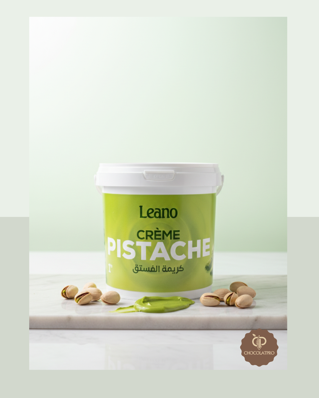 Crème de pistache Leano 1kg pour pâtisserie professionnelle
