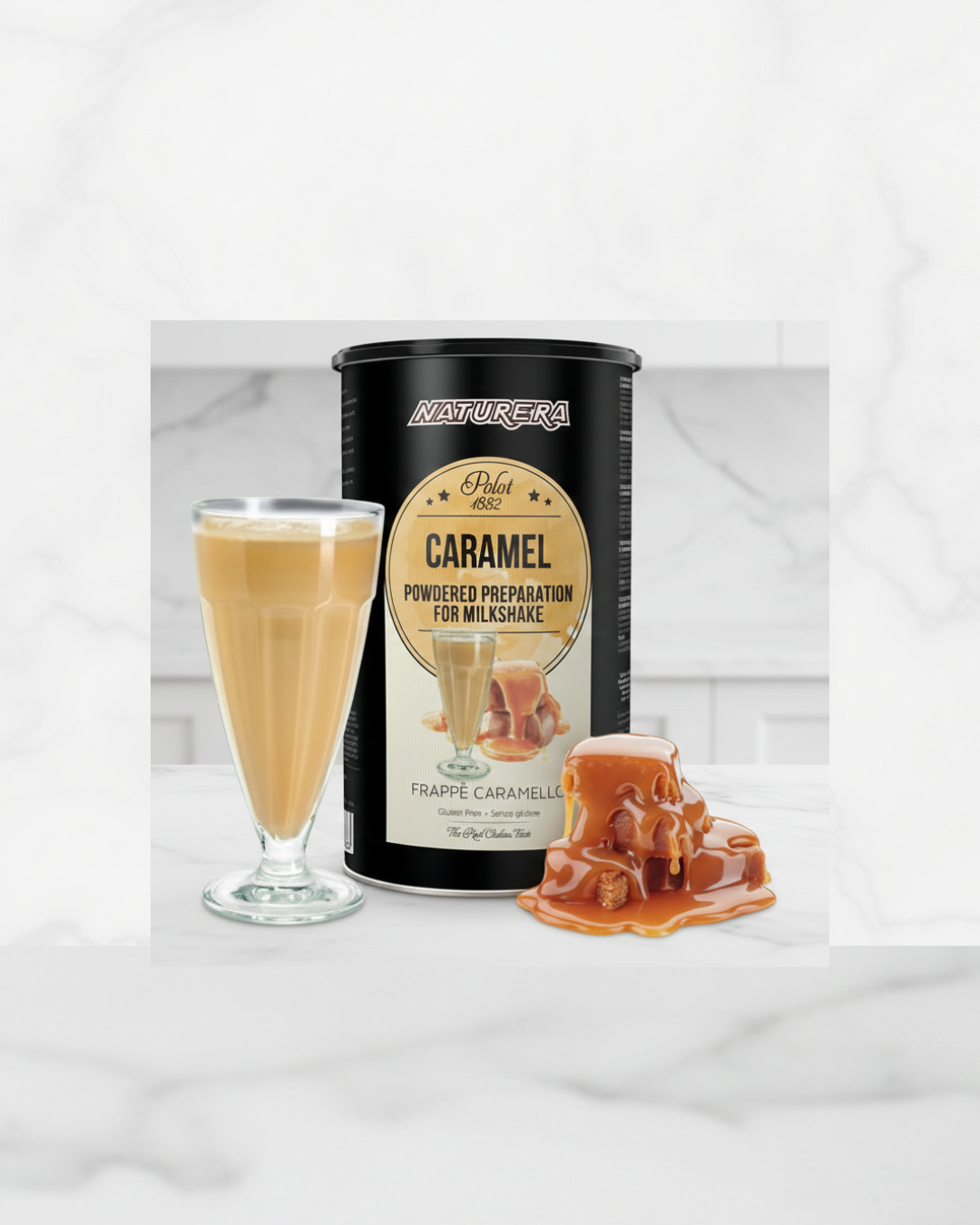 Préparation en poudre pour milkshake caramel Naturera