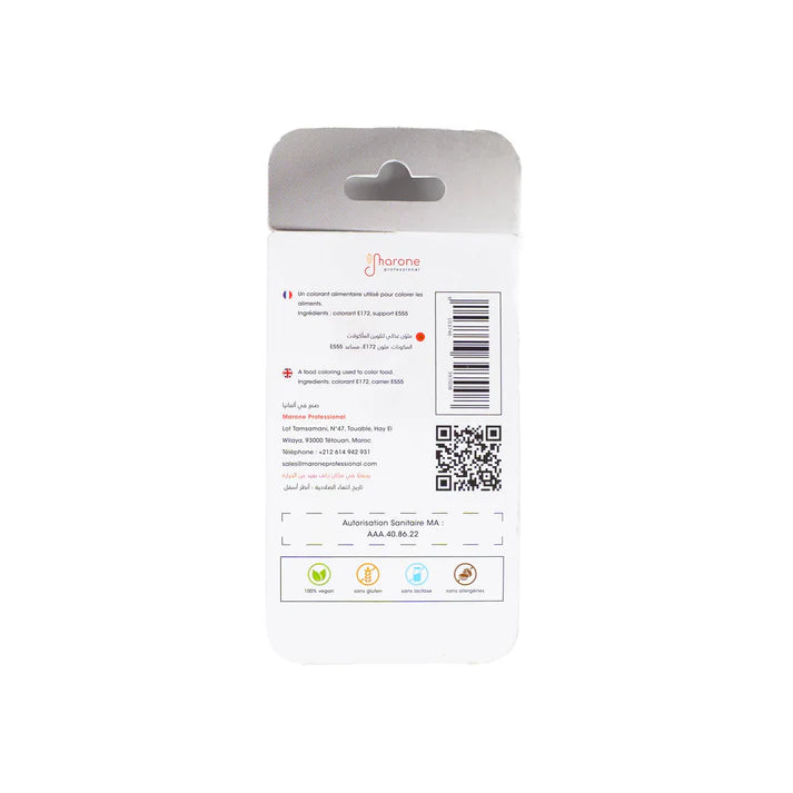 Poudre métallique argentée comestible 8g - Marone