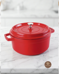 Faitout Rouge Fonte d'Aluminium avec Couvercle 28cm Lacor