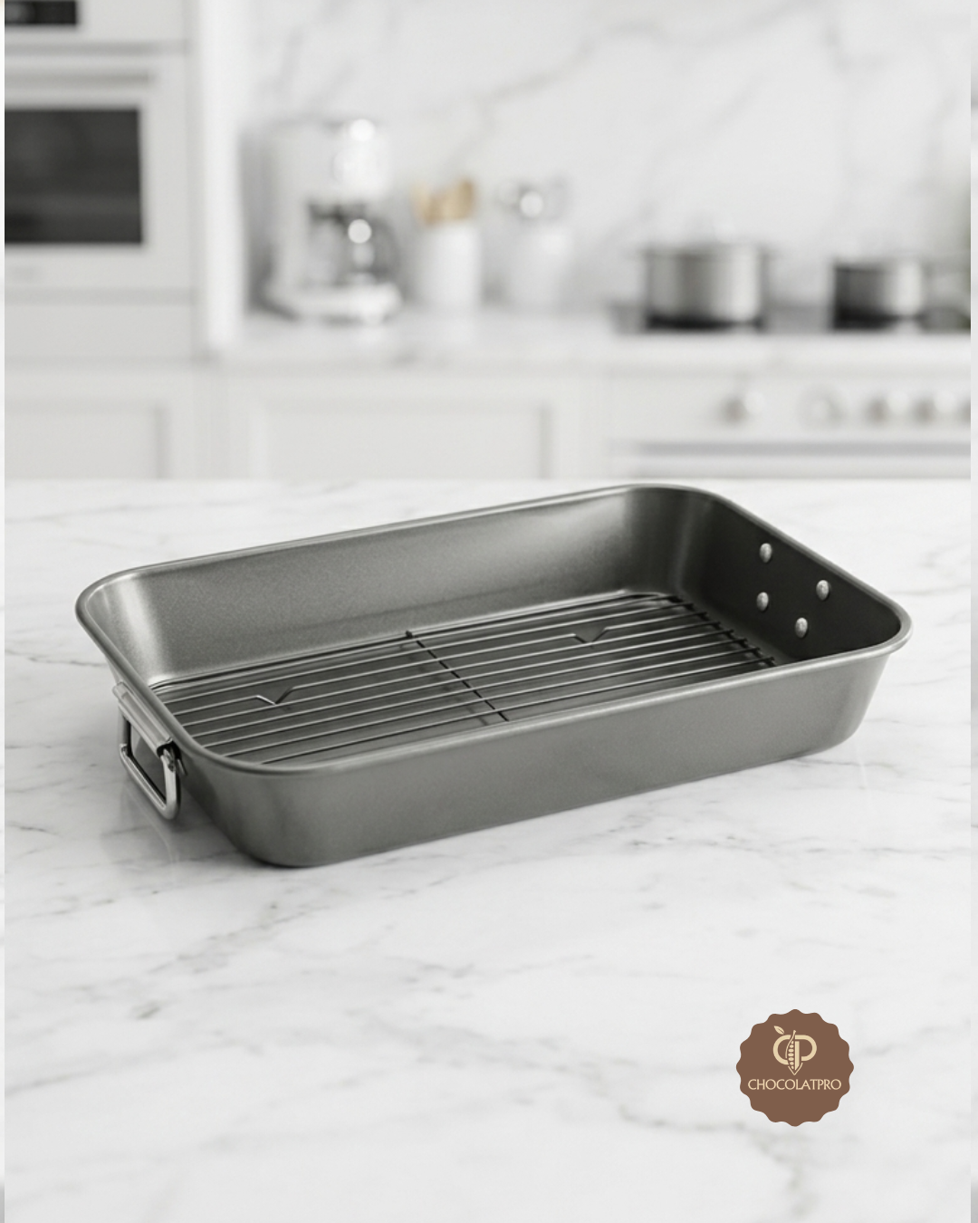 Plat à rôtir avec grille inox Antiadhésif  - 40x28 cm PATISSE