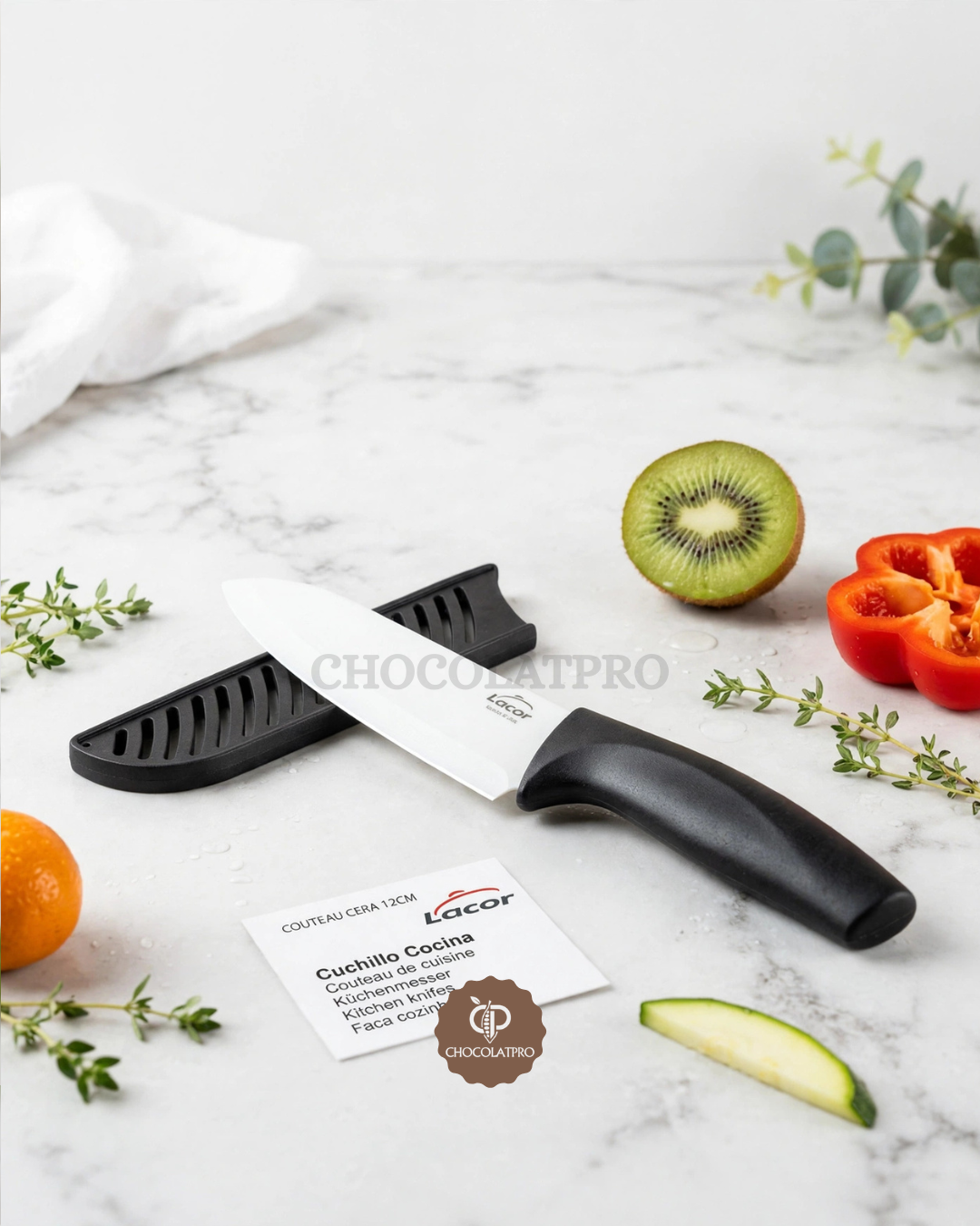 Couteau de cuisine en céramique 12cm Lacor