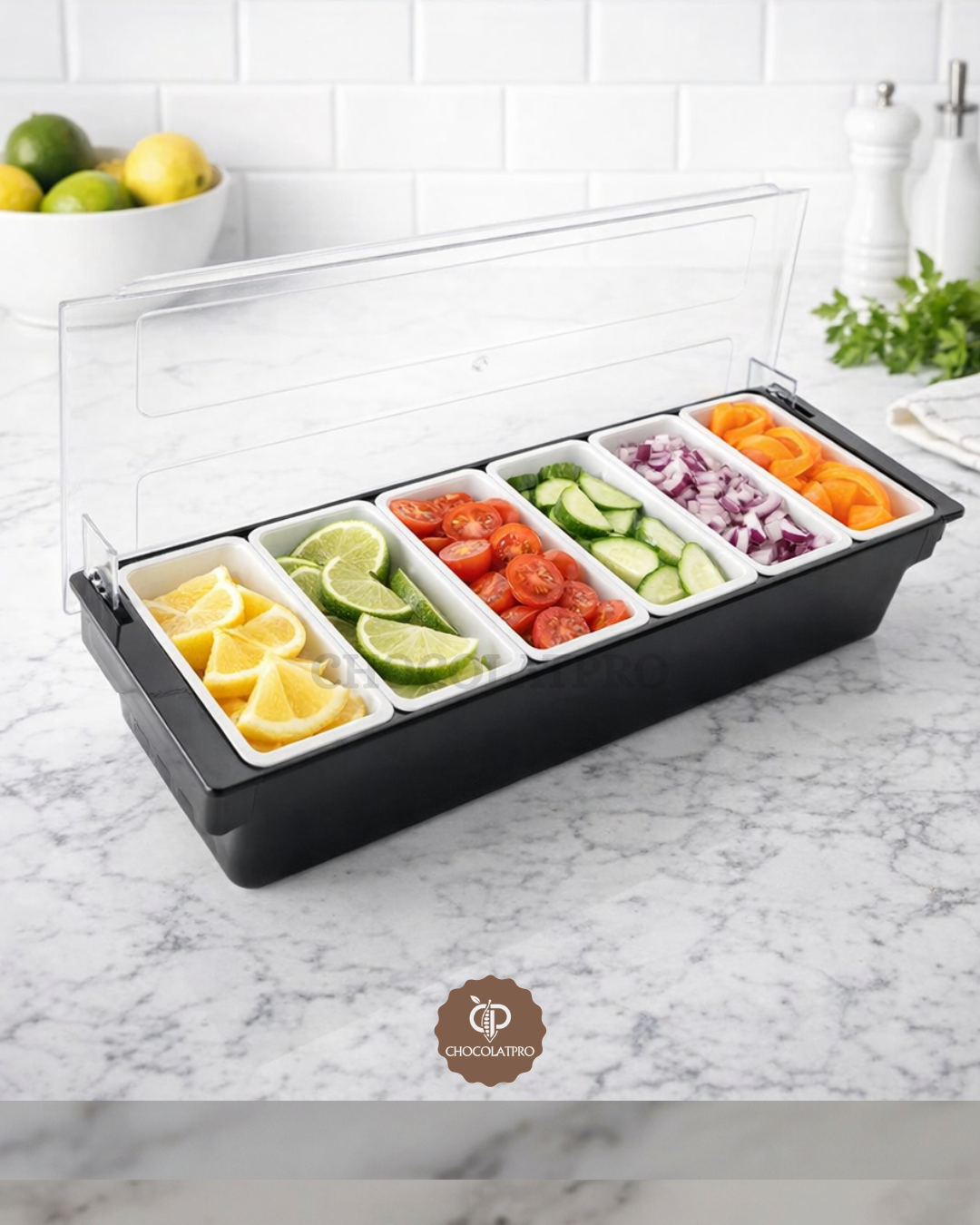 BOITE A CONDIMENTS A/COUVERCLE 6PCX450ML - Lacor