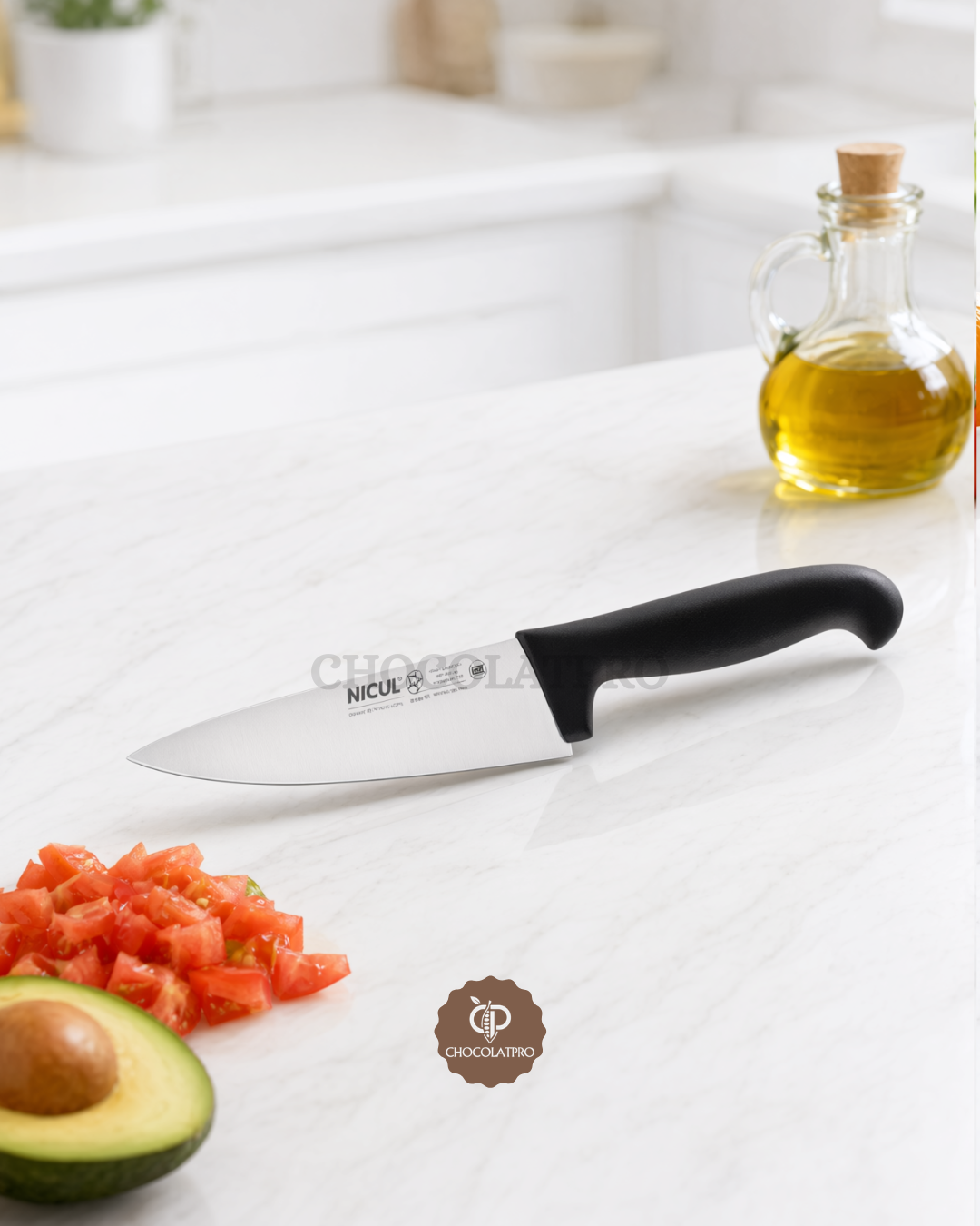 COUTEAU DE CHEF / CUISINE 15 CM NOIR