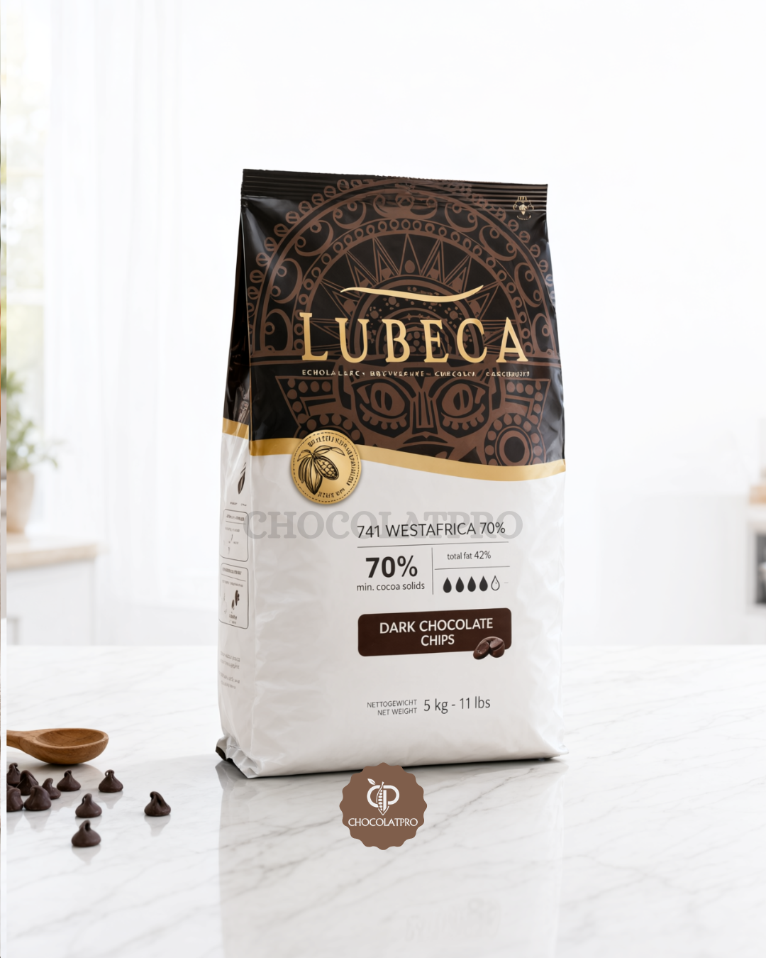 Chocolat Noir 70% 5kg - Lubeca