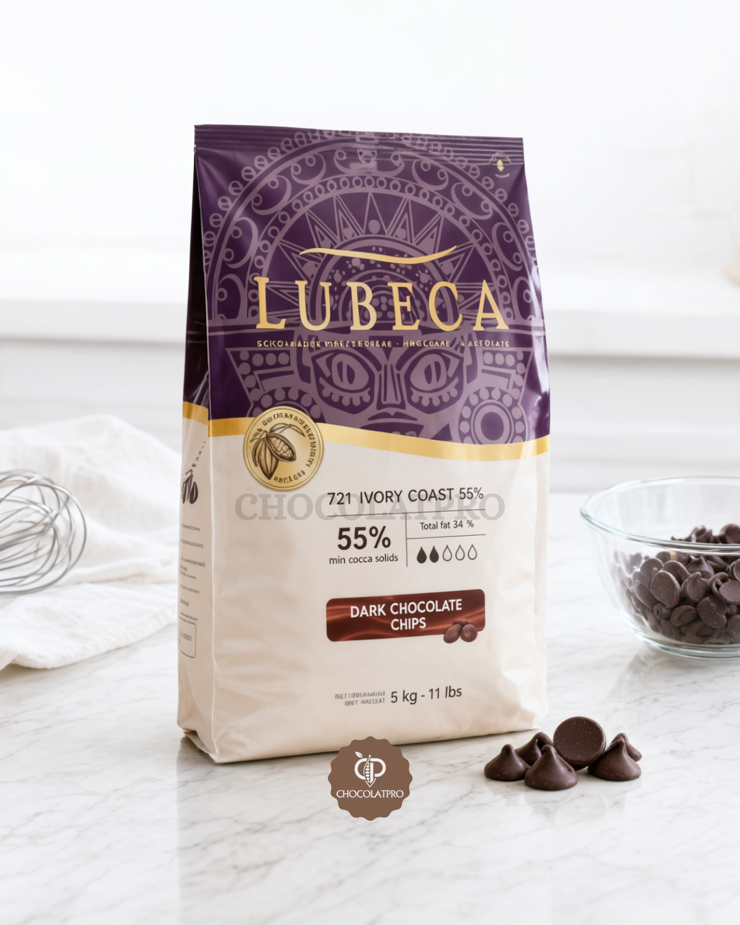 Chocolat noir  55 % Lubeca 5 kg
