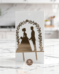 Cake Topper en Acrylique Doré - Mariage