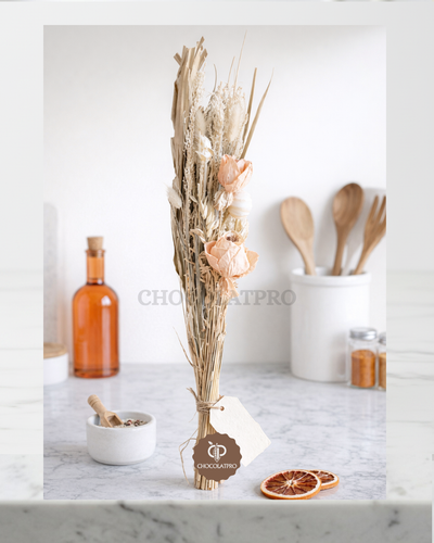 Naturel avec fleurs rouges – Bouquet Campagne Rouge & Beige - Marone