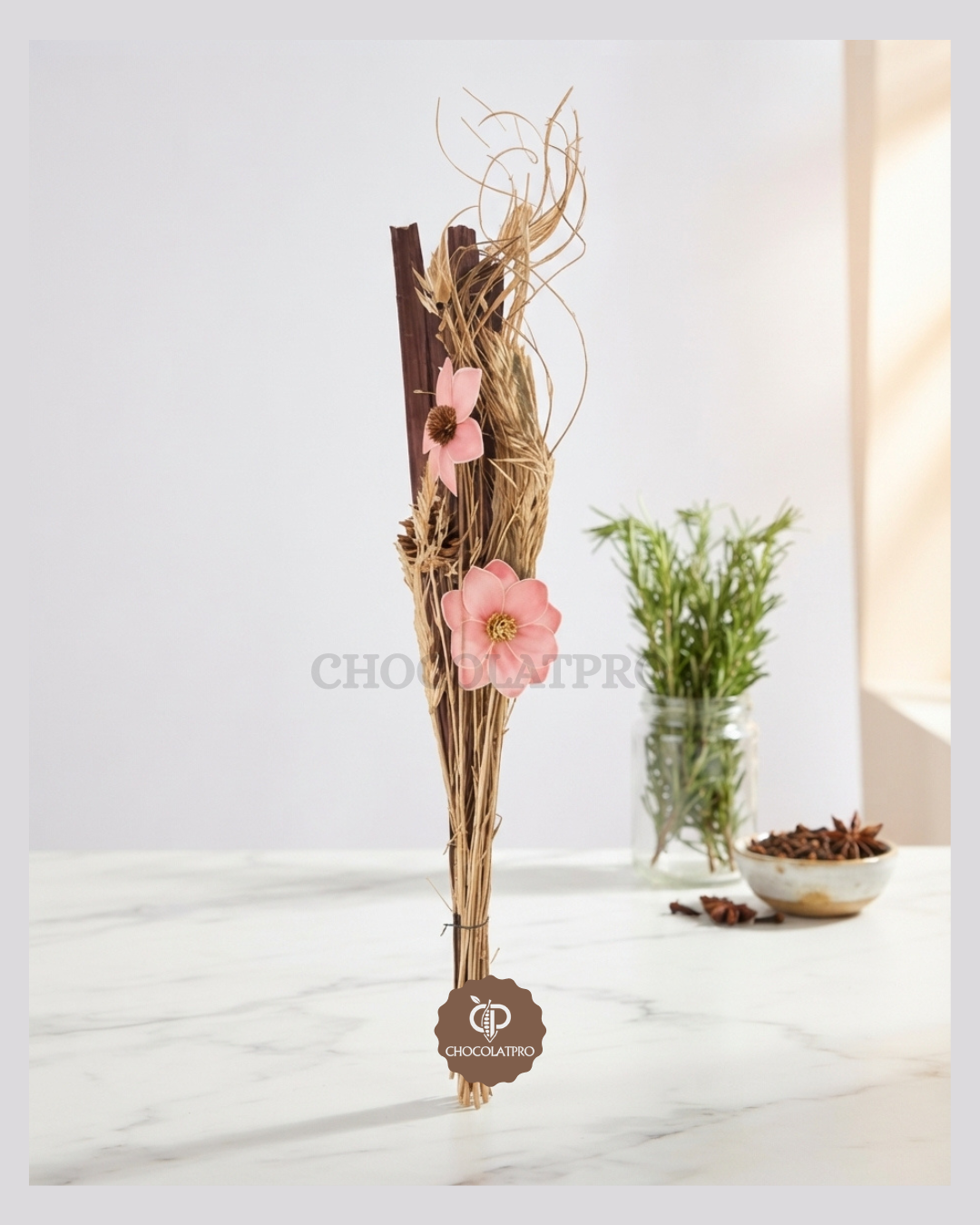 Rose et marron – Bouquet Romantique Rose & Marron - Marone