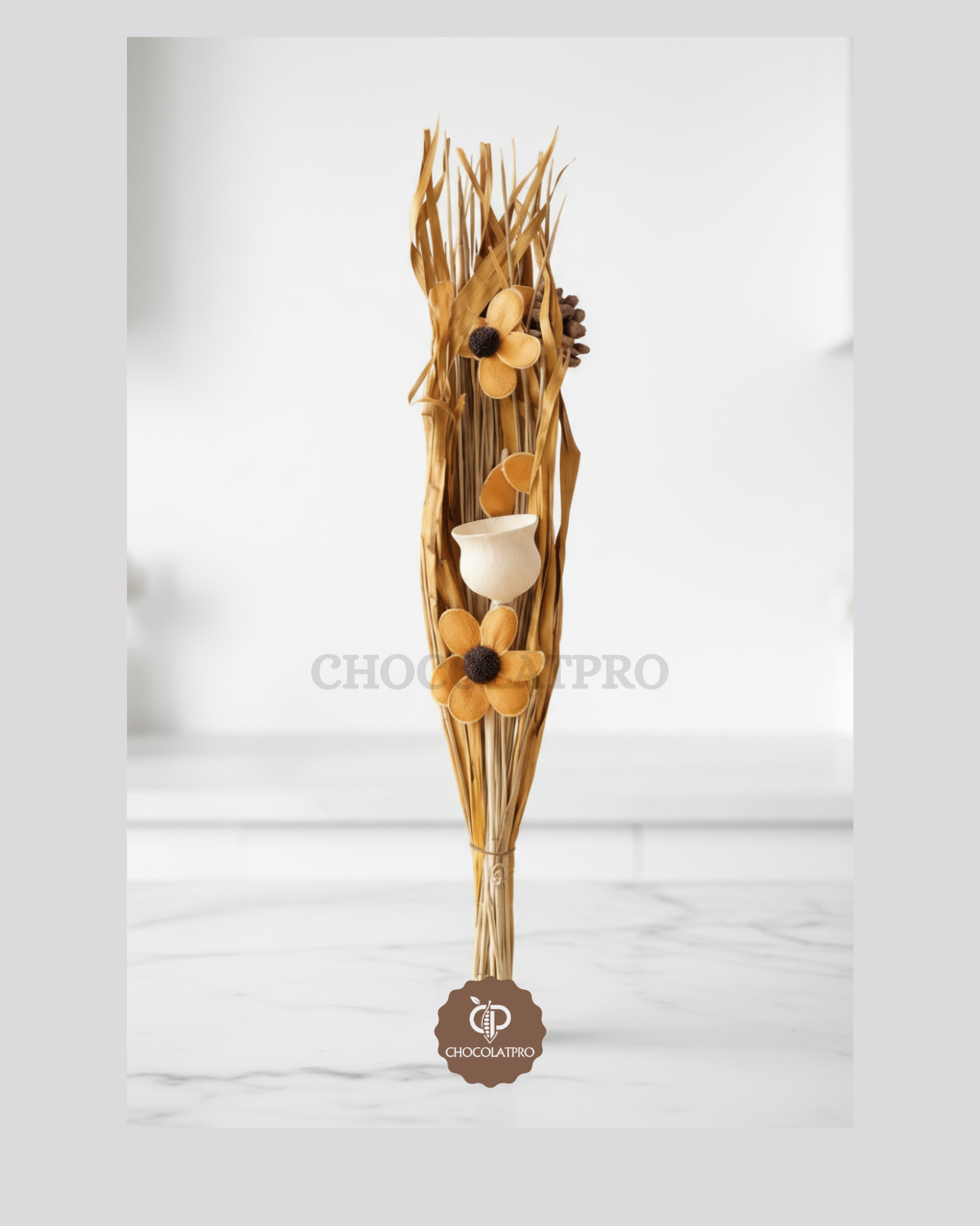 Orange et beige – Bouquet Nature Chaleureuse - Marone