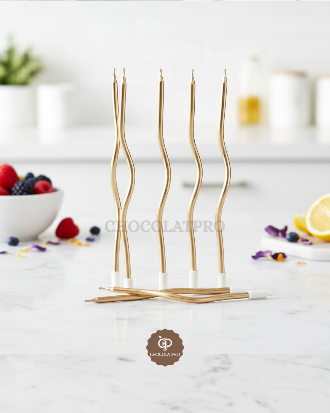 Bougies Torsadées Cuivrées Métalliques – Pack de 10 - Marone