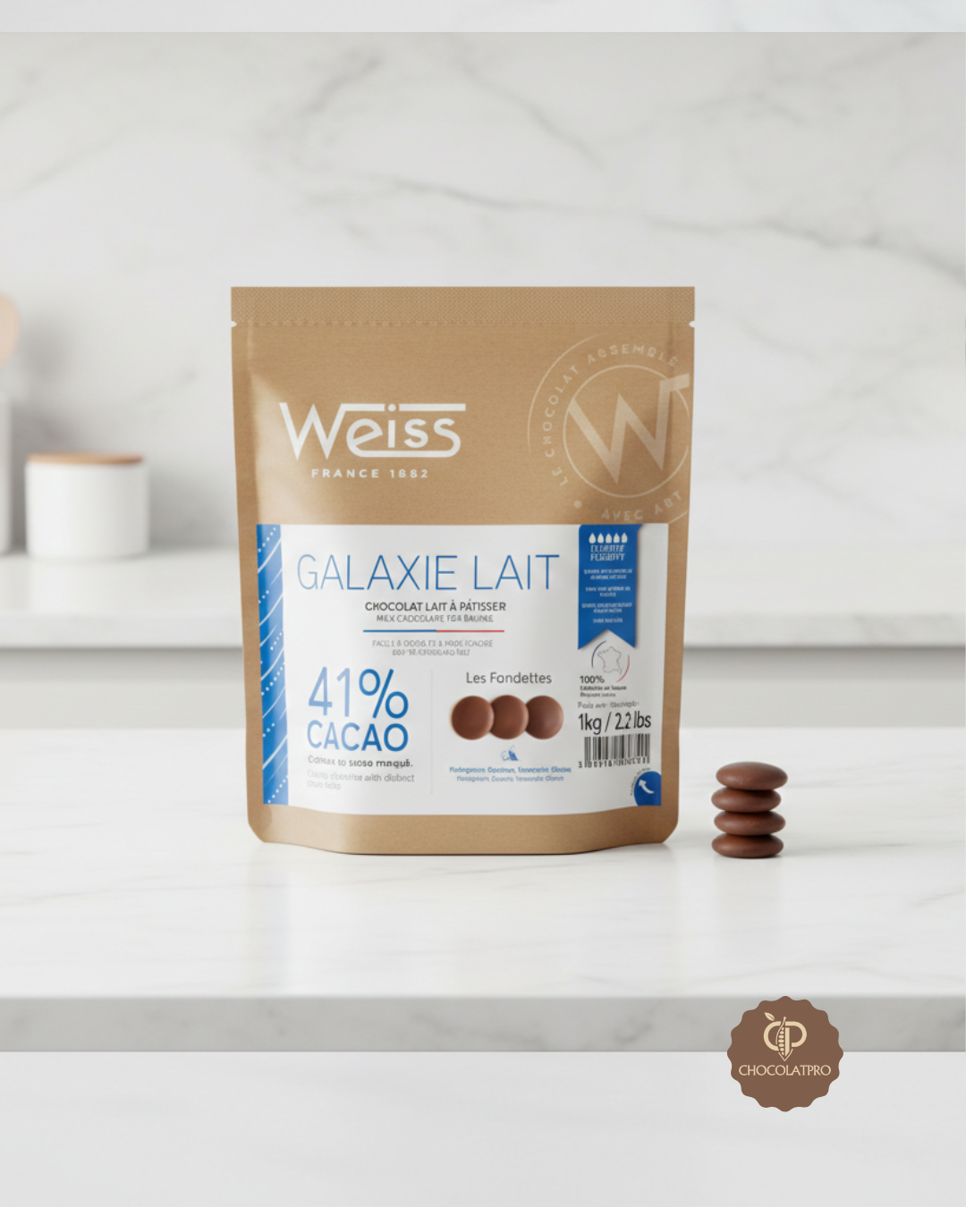 Weiss chocolat Galaxie lait 41% cacao 1kg